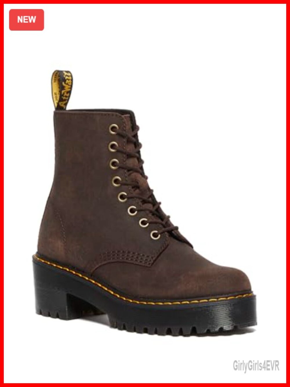 Dr. Martens Sanguine 8 Eye Lace Up Heeled Combat Boot